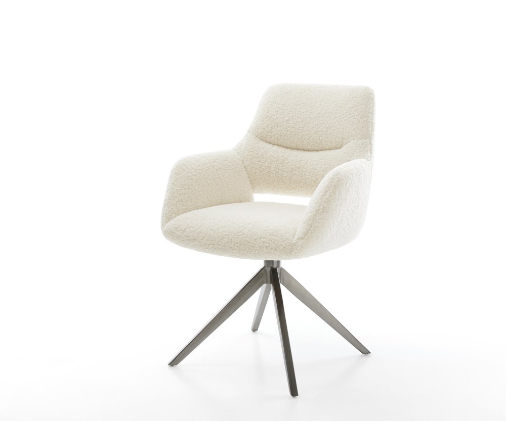 Jedálenská stolička Yago-Flex s opierkami teddy látka béžová krížová