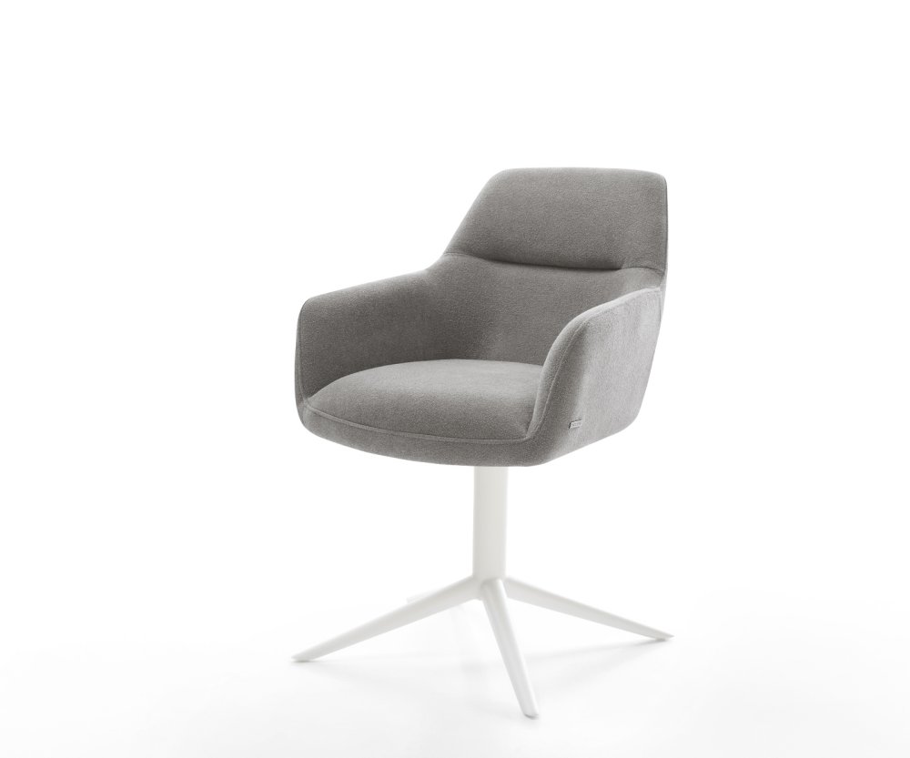 Jedálenská stolička Pejo-Flex štruktúrovaná látka mäkký sivá krížová