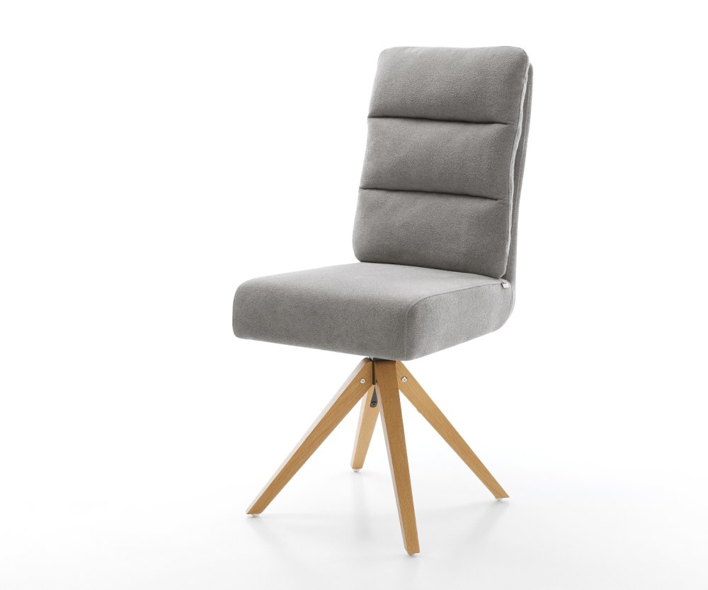 Jedálenská stolička Pela-Flex texturovaná látka mäkký sivá drevená