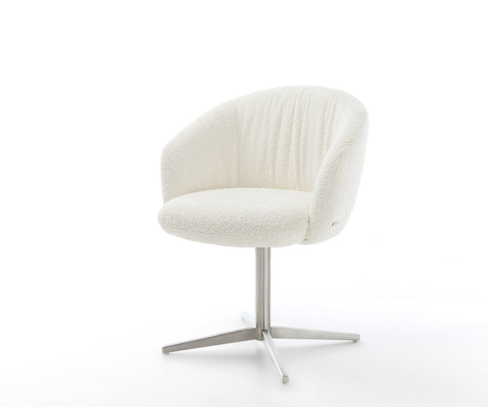 Jedálenská stolička Caja-Flex s opierkami bouclé biela podstava