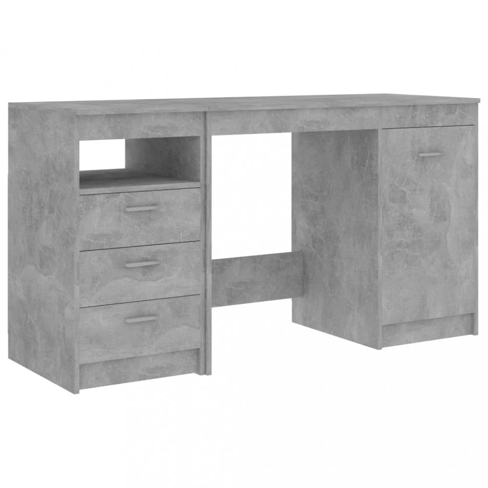 Levně Psací stůl se zásuvkami a skříňkou 140x50 cm Dekorhome Beton