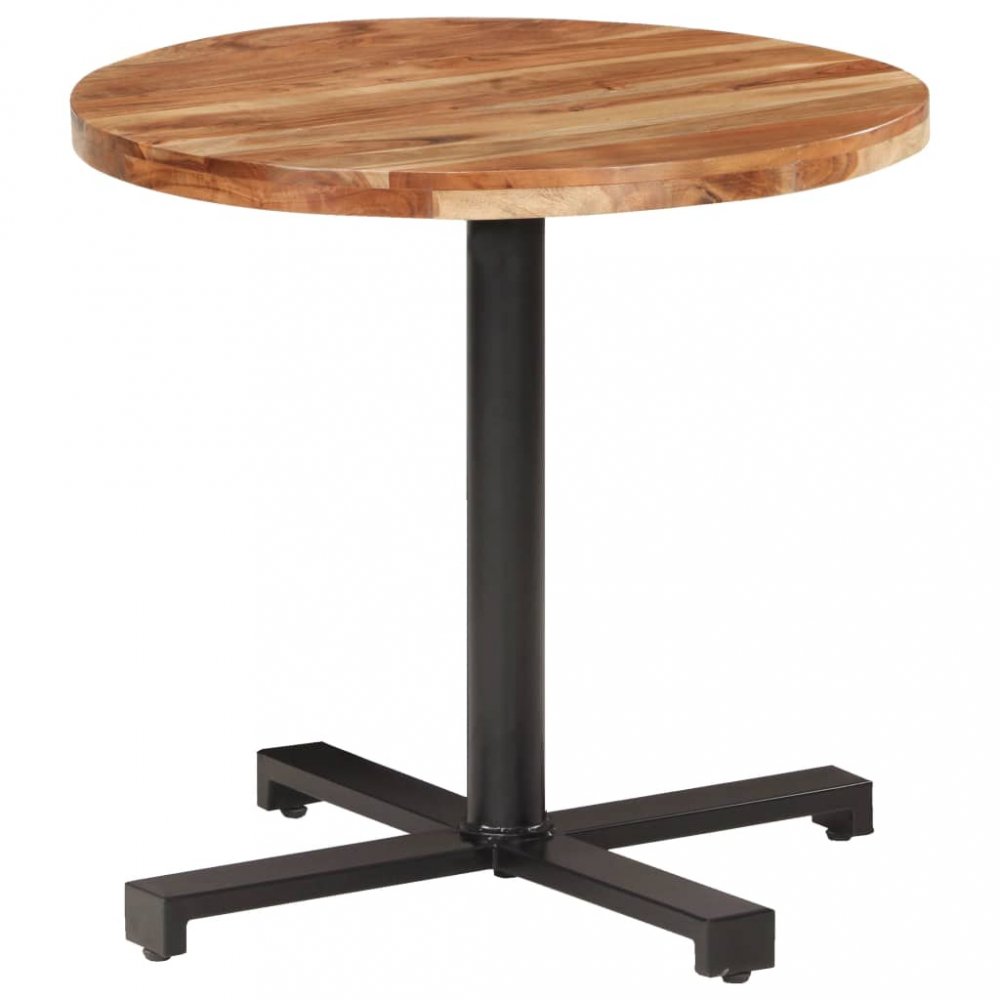 Bistro stůl kulatý hnědá / černá Dekorhome ø 80 cm