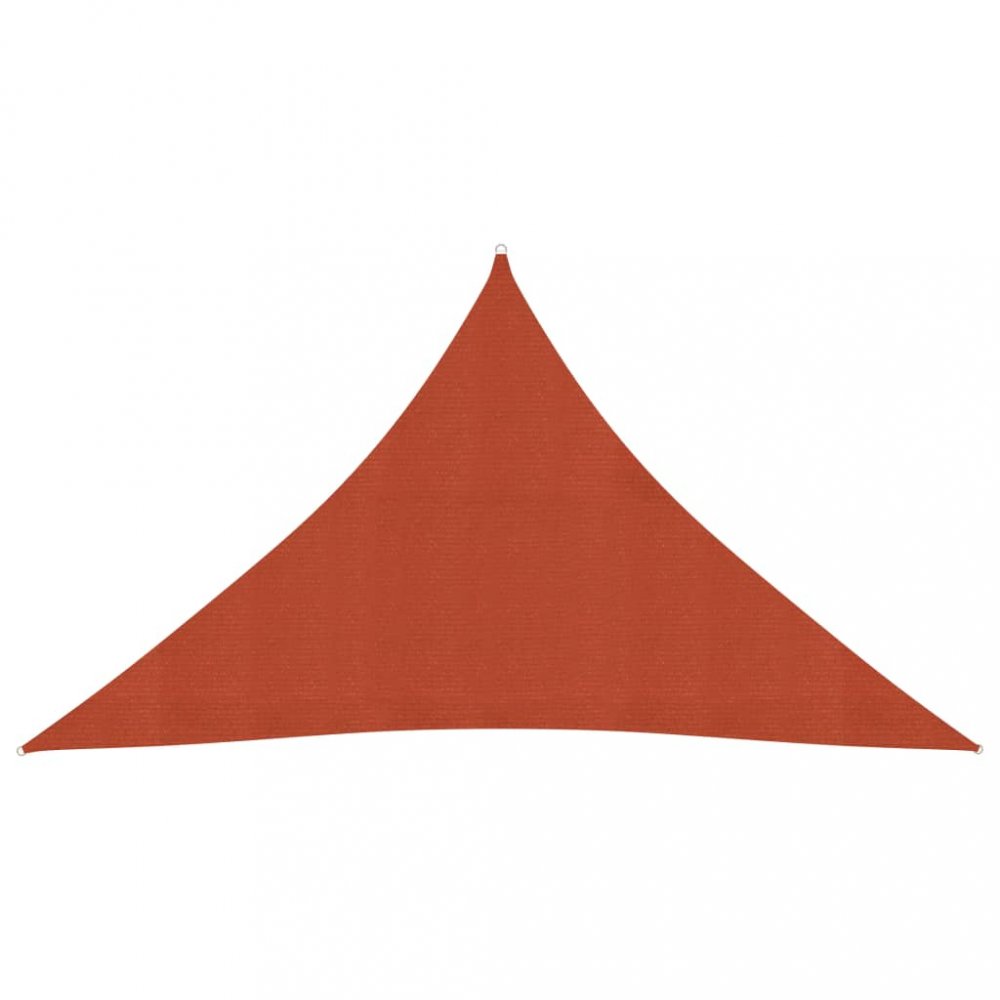 Stínící plachta trojúhelníková HDPE 2,5 x 2,5 x 3,5 m Dekorhome Cihlová