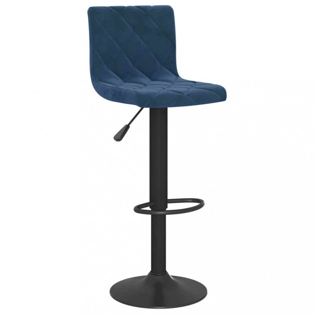 E-shop Barová židle samet / kov  Modrá,Barová židle samet / kov  Modrá