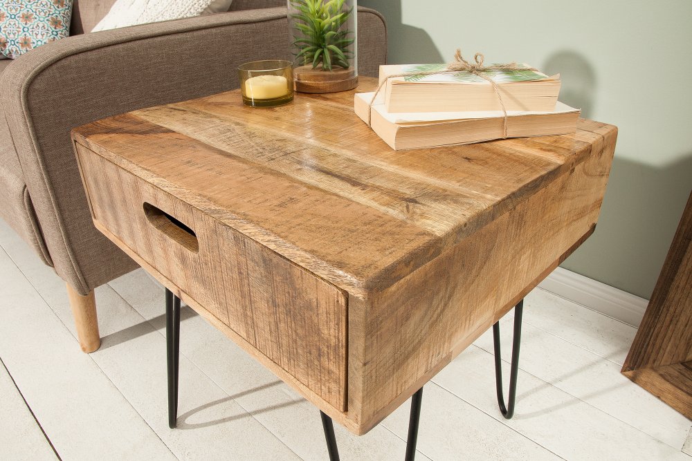 Odkládací stolek FILEMON Dekorhome Přírodní dřevo Obrázek