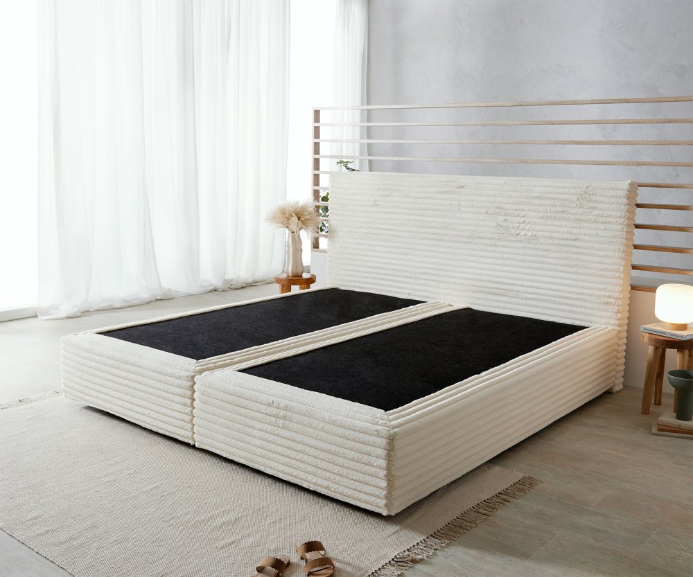 Boxspringová posteľ Dream-Well 200x200 cm plyšový manšestr s matracom