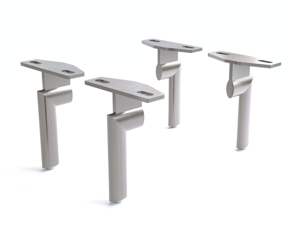 Oválny podstavec 15 cm z nehrdzavejúcej ocele (sada 4 ks)