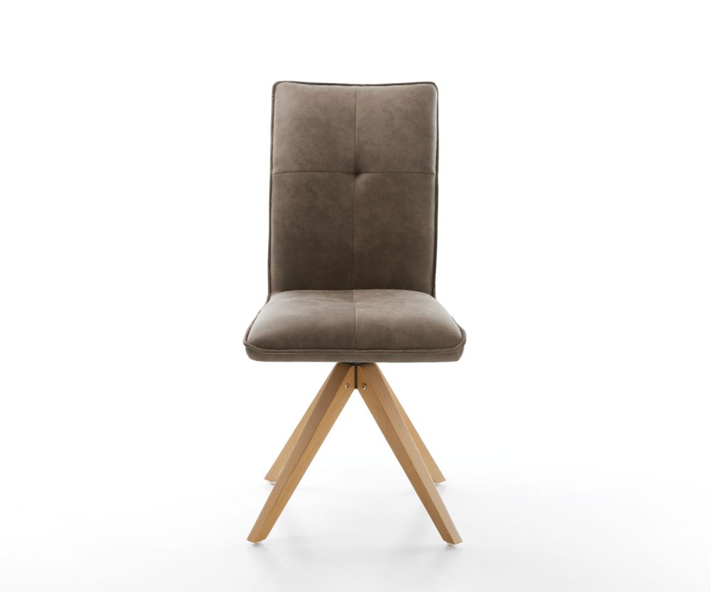 Otočná židle Maddy-Flex taupe vintage mikrovlákno dřevěná Obrázek
