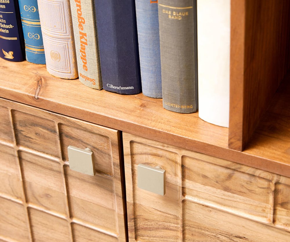 Skříň Stonegrace 88 cm akácie přírodní 3D 2 dvířka Obrázek