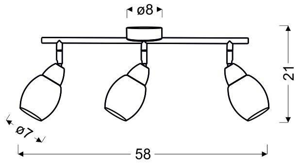 LED stropná lampa SMD 58cm RICO CHROME