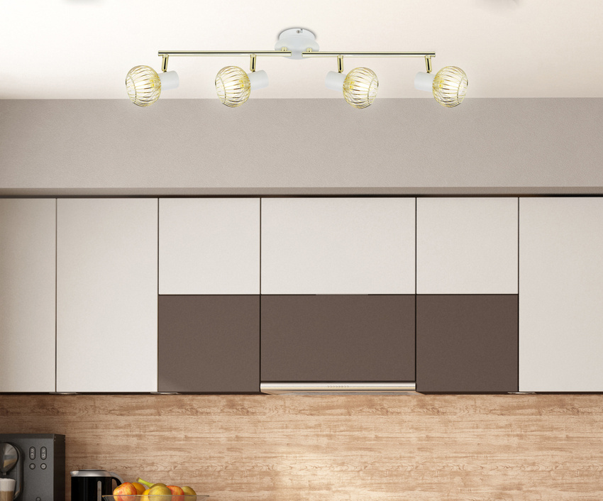 Nástenná lampa 4X40W E14 biela/zlatá OSLO