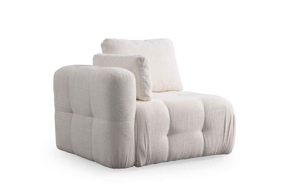 Rohová sedací souprava Amaris 3 Seater With Pouffe - White (obrázek 11)