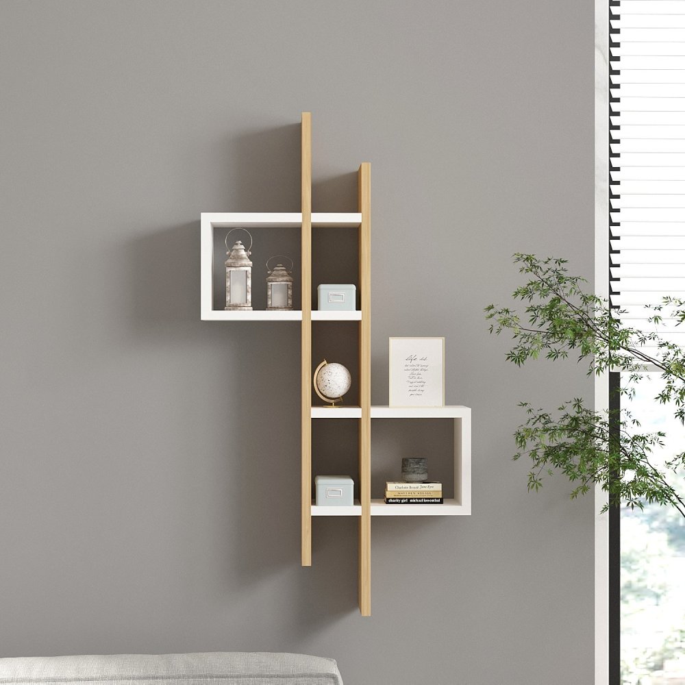 Nástěnná police Emse - Sapphire Oak, White (obrázek 5)