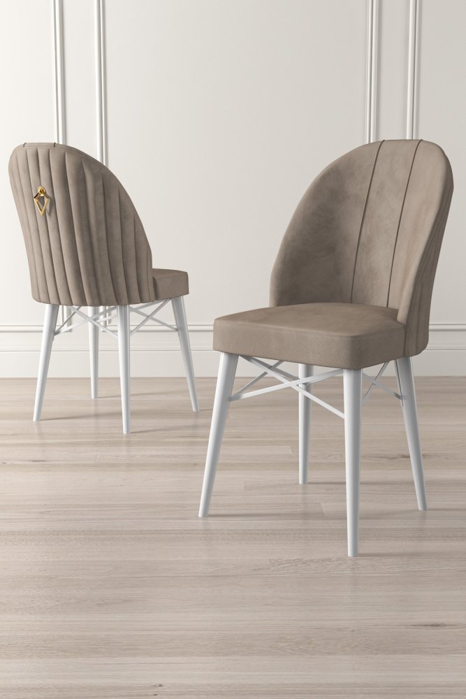 Sada židlí (6 kusů) Ritim - Cappuccino, White (obrázek 4)