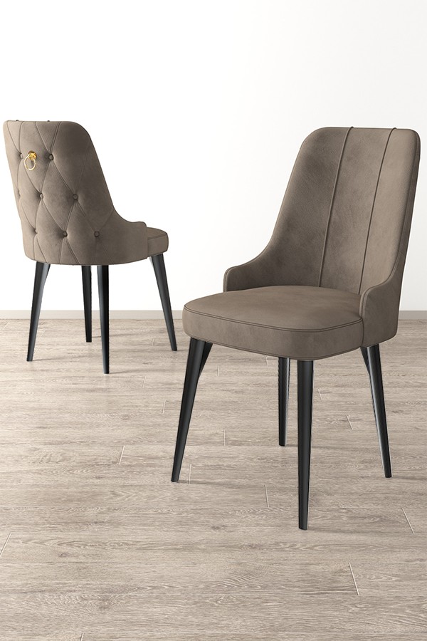 Súprava stoličiek (6 kusov) Newa - Cappuccino, Black