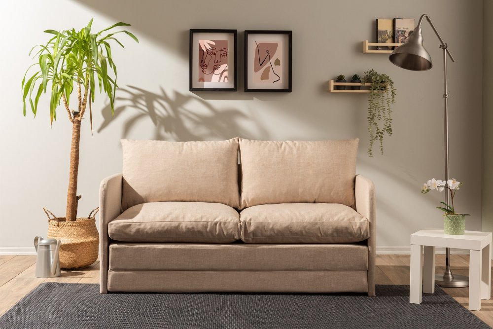 Dvoumístná rozkládací pohovka Saga XL 2-Seater - Beige (obrázek 8)