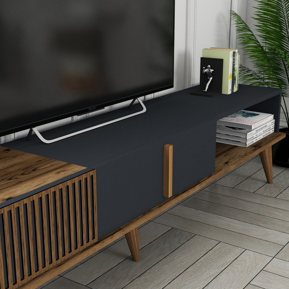 TV stolek Milan Alt - Walnut, Anthracite (obrázek 8)