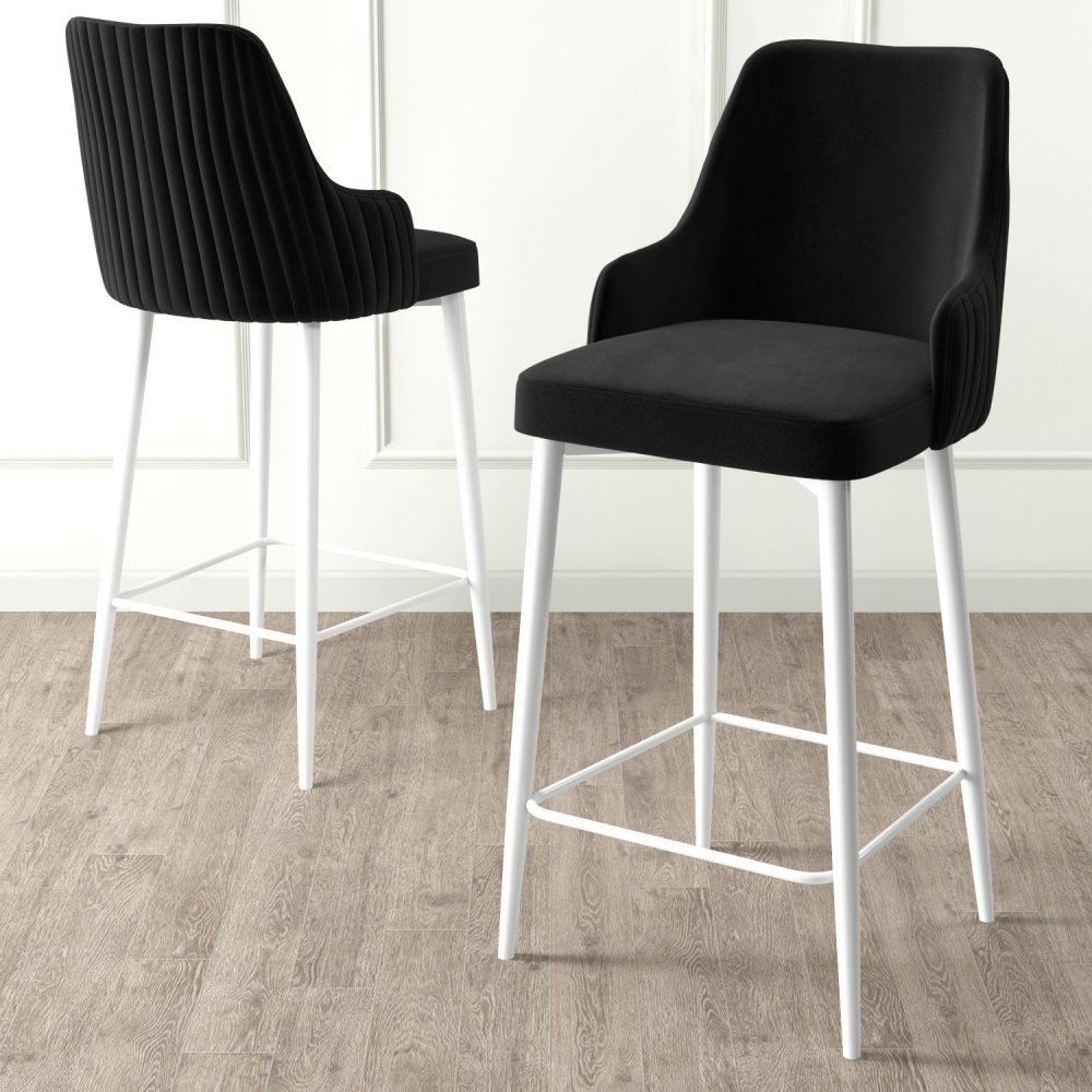 Bar Stool Set (2 Pieces) Enox - Black, White