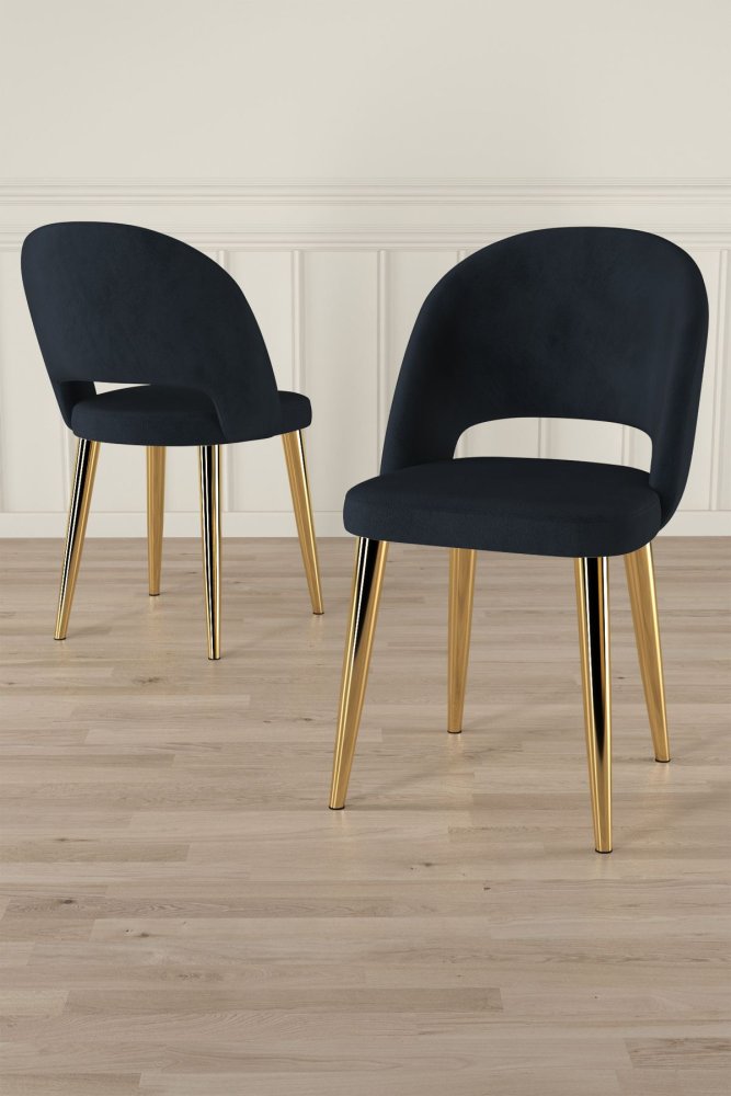 Súprava stoličiek (4 kusy) Pane - Anthracite, Gold