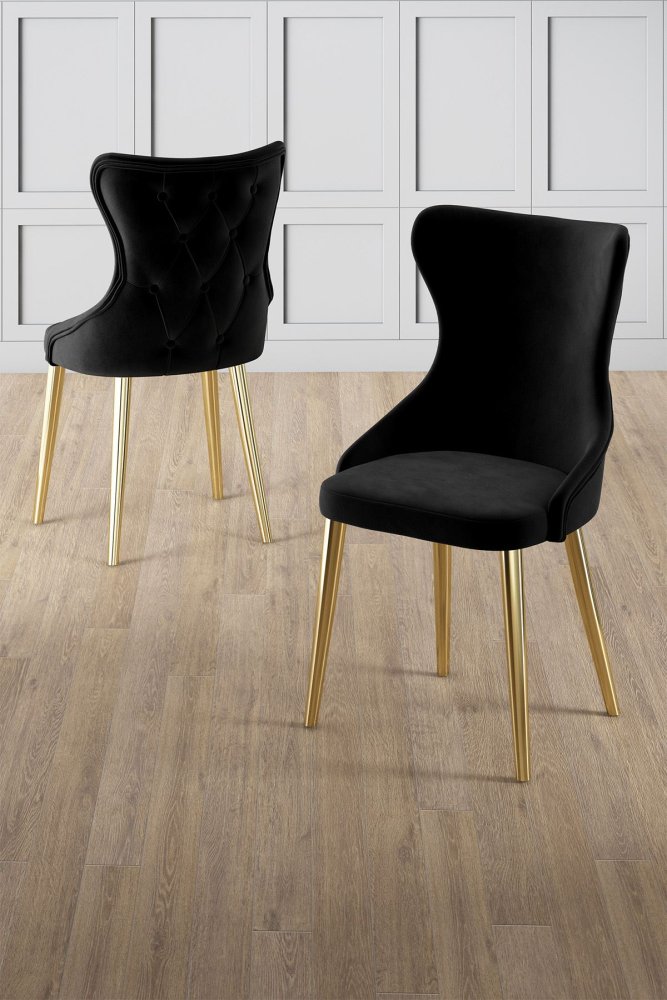 Súprava stoličiek (4 kusy) Alpa - Black, Gold