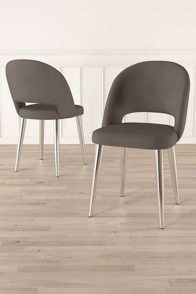 Súprava stoličiek (6 kusov) Pane - Cappuccino, Chrome