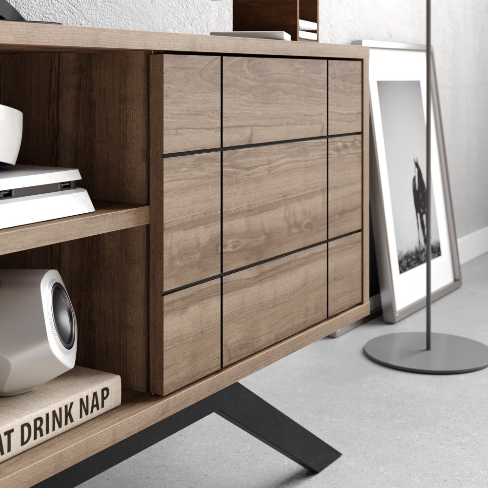 TV stolek North - Black, Walnut (obrázek 6)