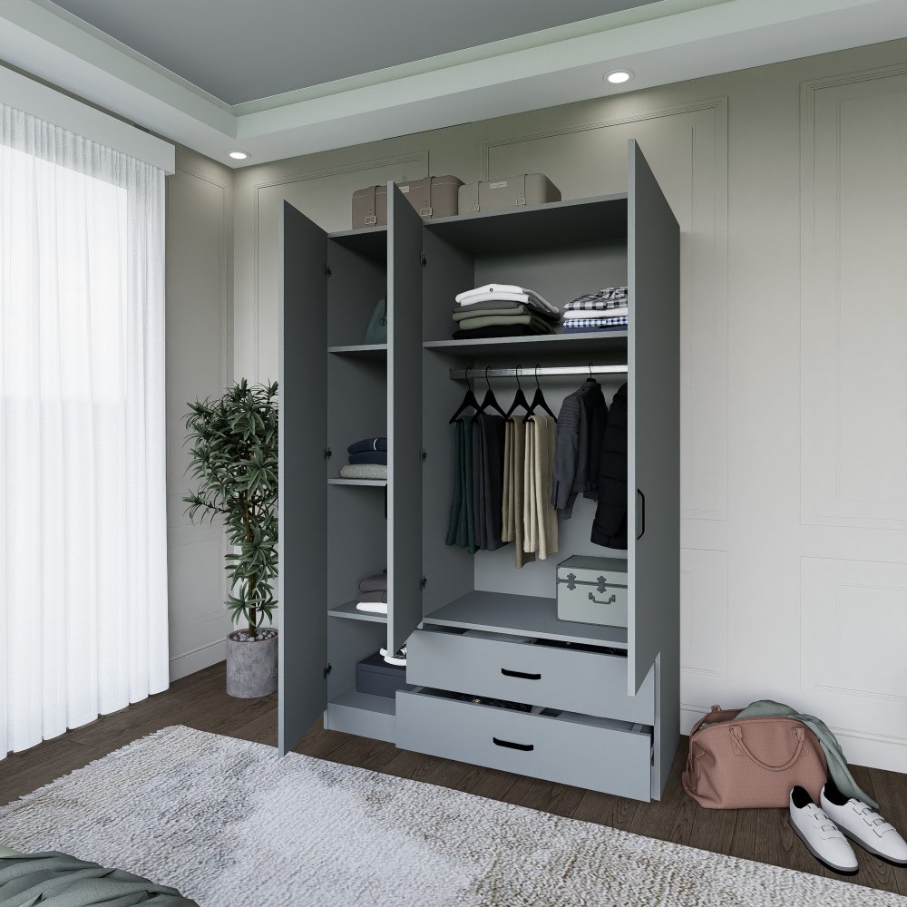 Šatní skříň Yaman Luna 1600-037 - Grey (obrázek 7)