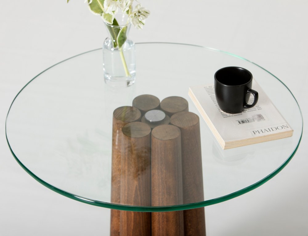Konferenční stolek Thales - Walnut, Transparent (obrázek 4)