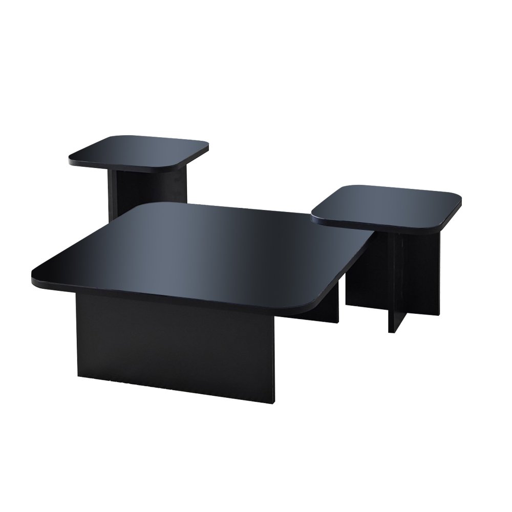 Súprava konferenčných stolíkov Jazz - Black, Fume