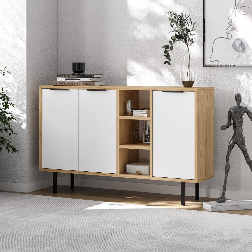 Konzolový stolík Viyana - Sapphire Oak, White