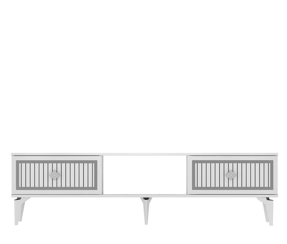 TV stolík Nil - White, Silver