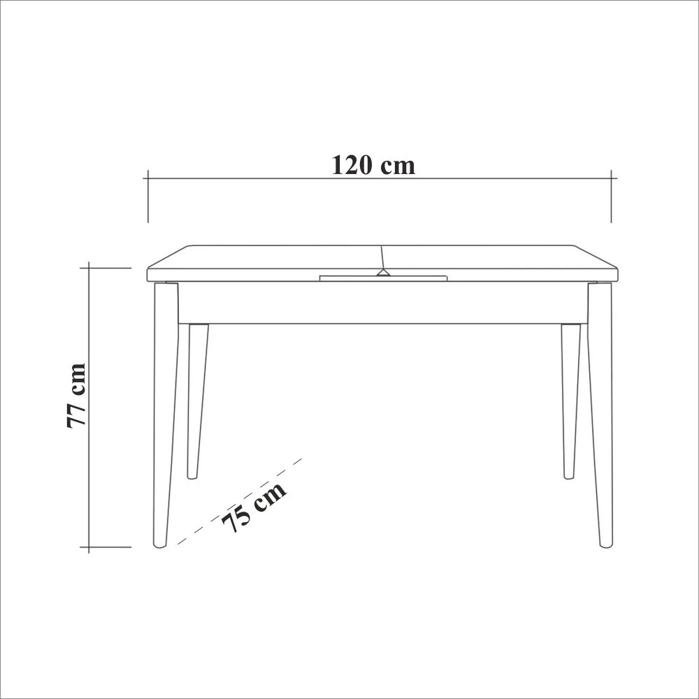 Extendable Dining Table Santiago Masa White (obrázek 3)