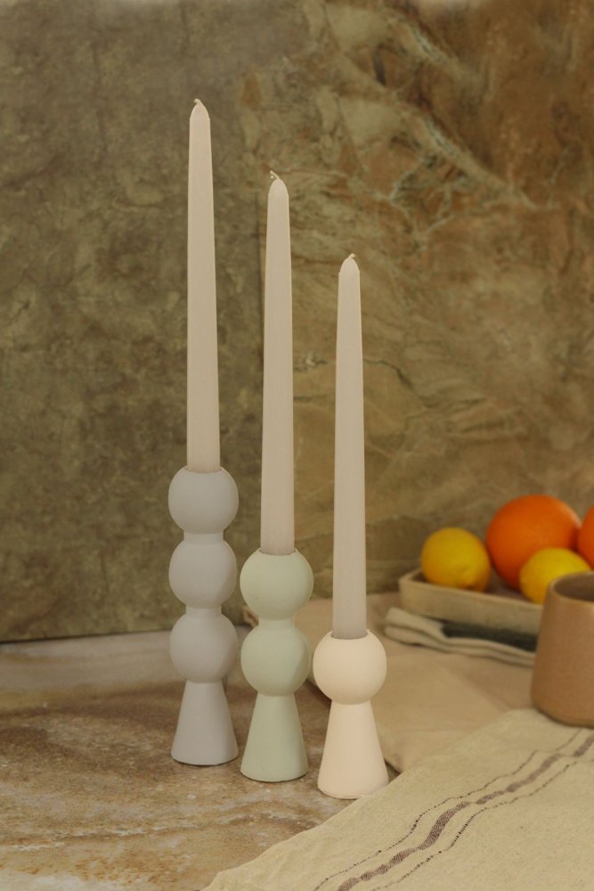 Candlestick Set (6 Pieces) Piyon 3 - Khaki v2
