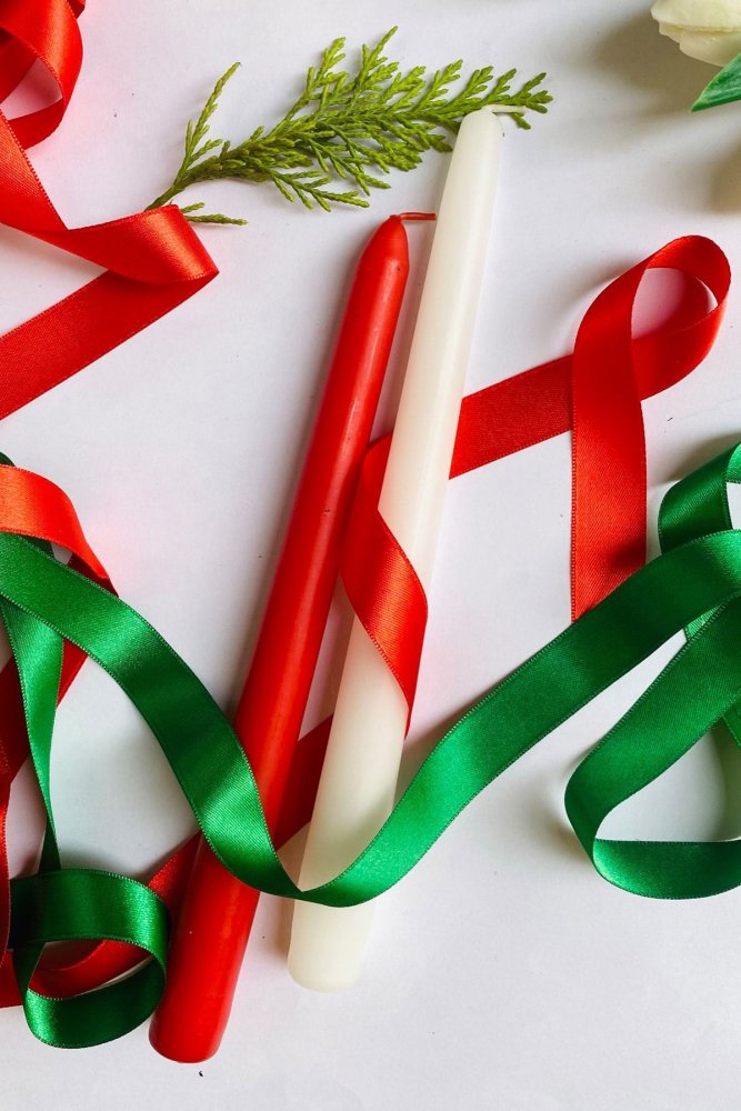 Súprava sviečok (2 kusy) Premium Christmas 2 - Red, White