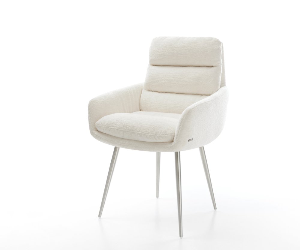 Jedálenská stolička Abelia-Flex s opierkami bouclé mäkký béžová 4-nohá