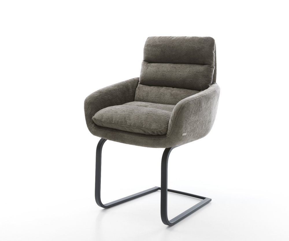 Konzolová jedálenská stolička Abelia-Flex s opierkami bouclé mäkký