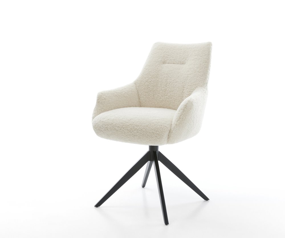 Jedálenská stolička Alja-Flex s opierkami teddy látka béžová krížová