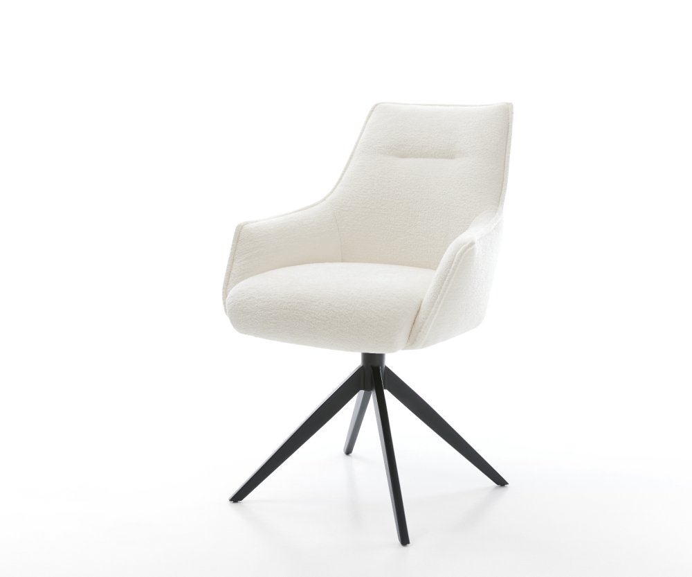 Jedálenská stolička Alja-Flex s opierkami bouclé mäkký béžová krížová