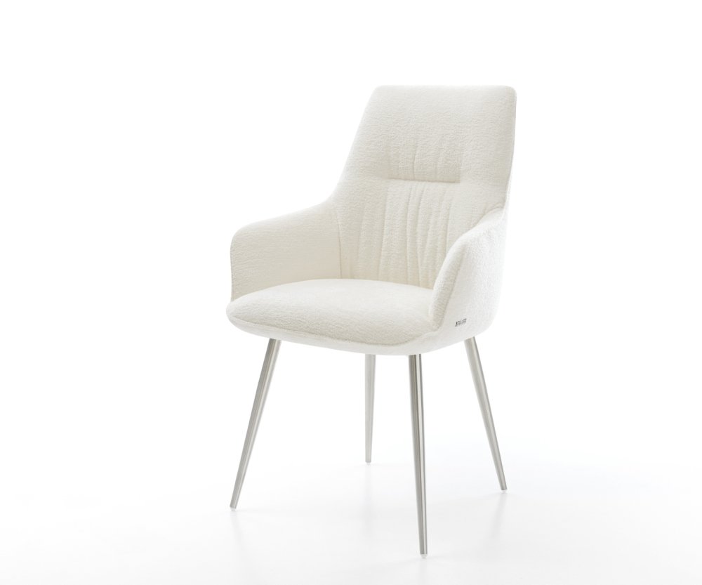 Jedálenská stolička Zelia-Flex s opierkami bouclé mäkký béžová 4-nohá