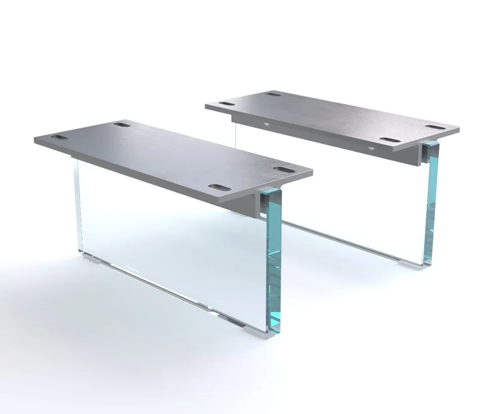 Podstava závesné 15 cm sklo pre skrine hĺbky 35 cm 2-dielna sada