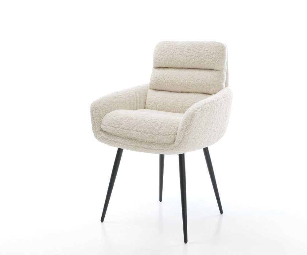 Jedálenská stolička Abelia-Flex s opierkami teddy látka béžová 4-nohá