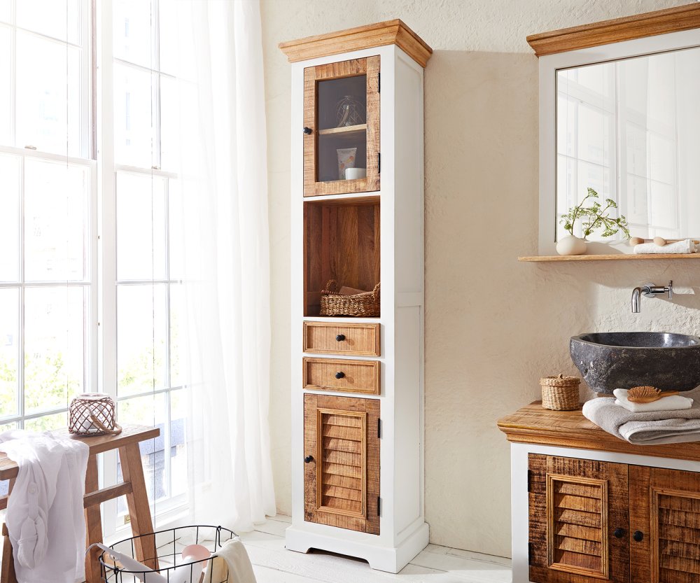 Skriňa Casa 45x190 cm mango biela prírodná