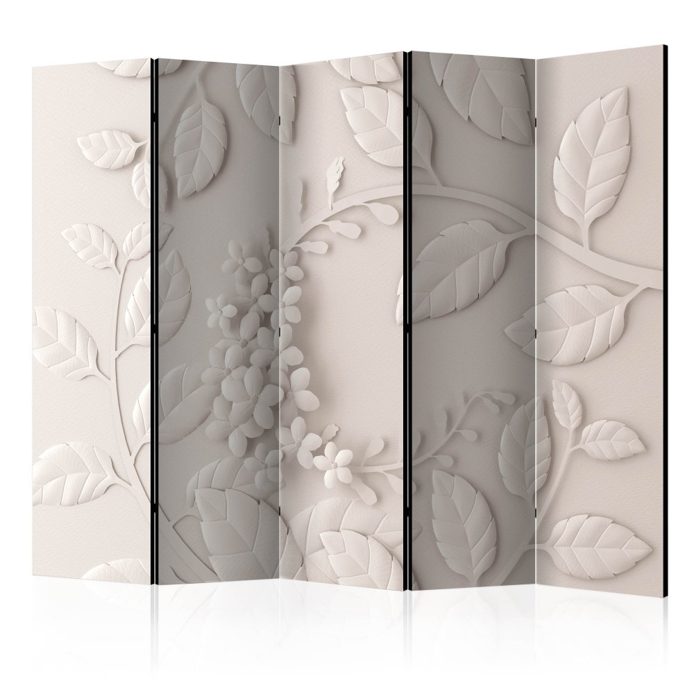 Paraván Paper Flowers (Cream) Dekorhome 225x172 cm (5-dielny)