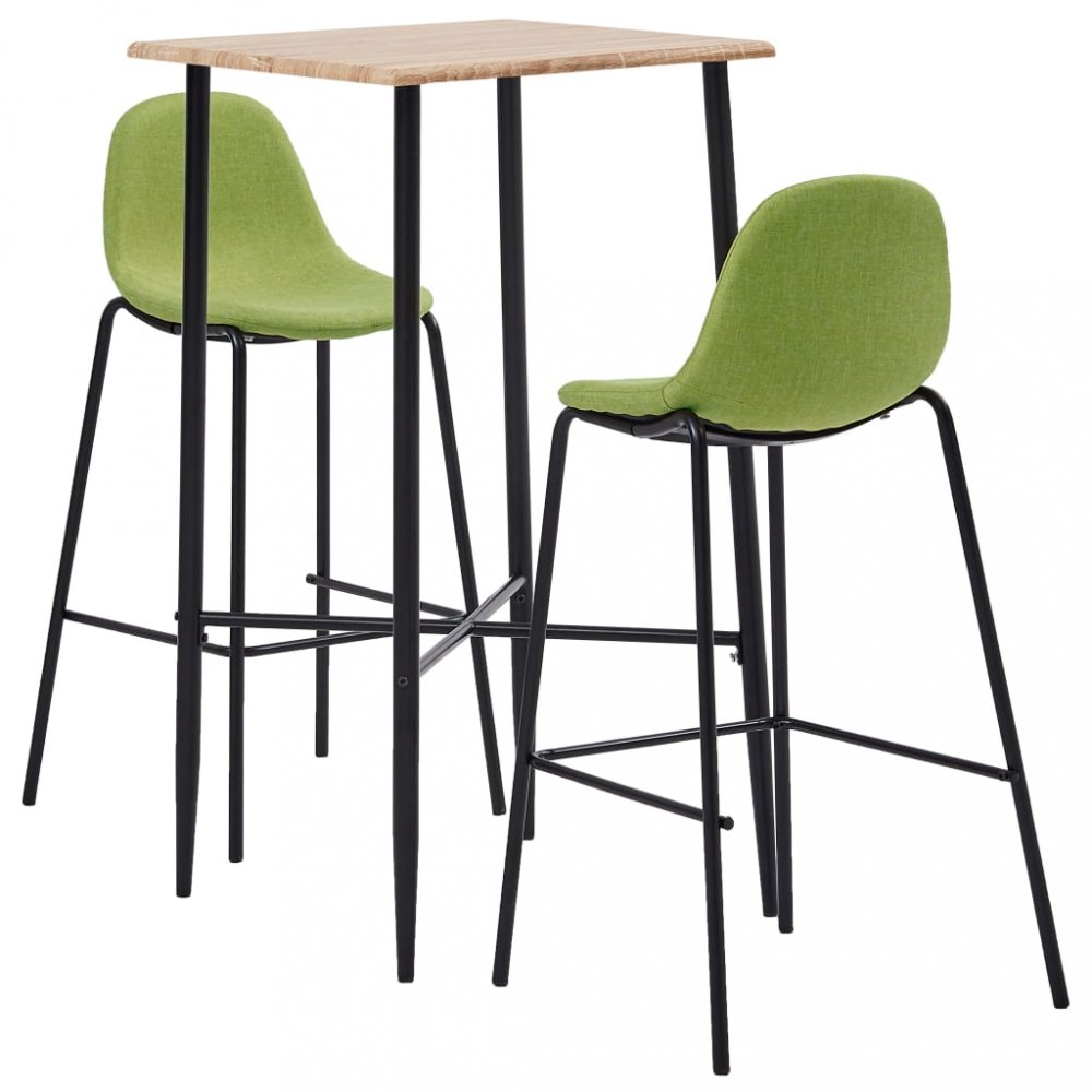 Barový set 3ks textil Dekorhome Zelená