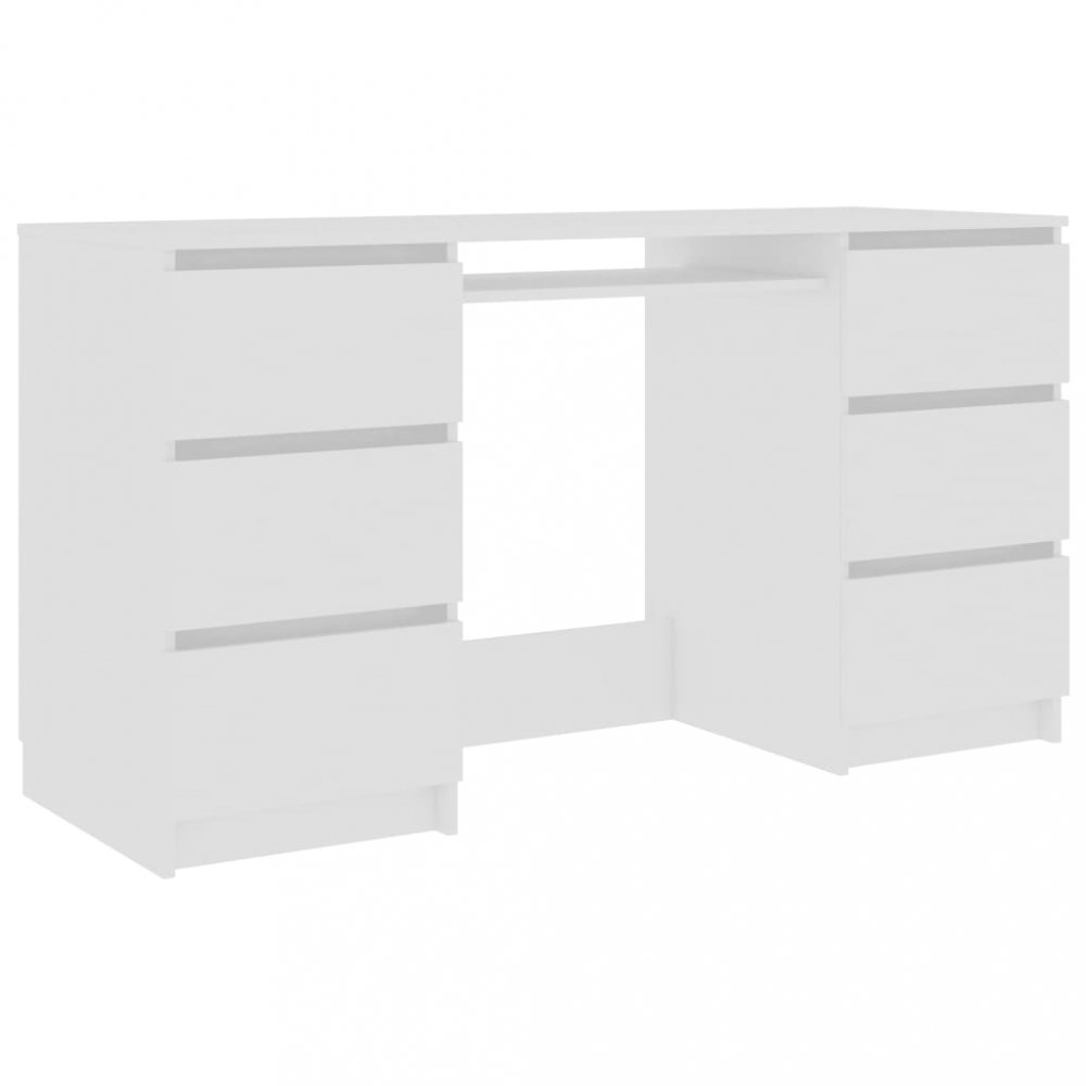 E-shop Psací stůl se 6 šuplíky 140x50 cm  Bílá,Psací stůl se 6 šuplíky 140x50 cm  Bílá