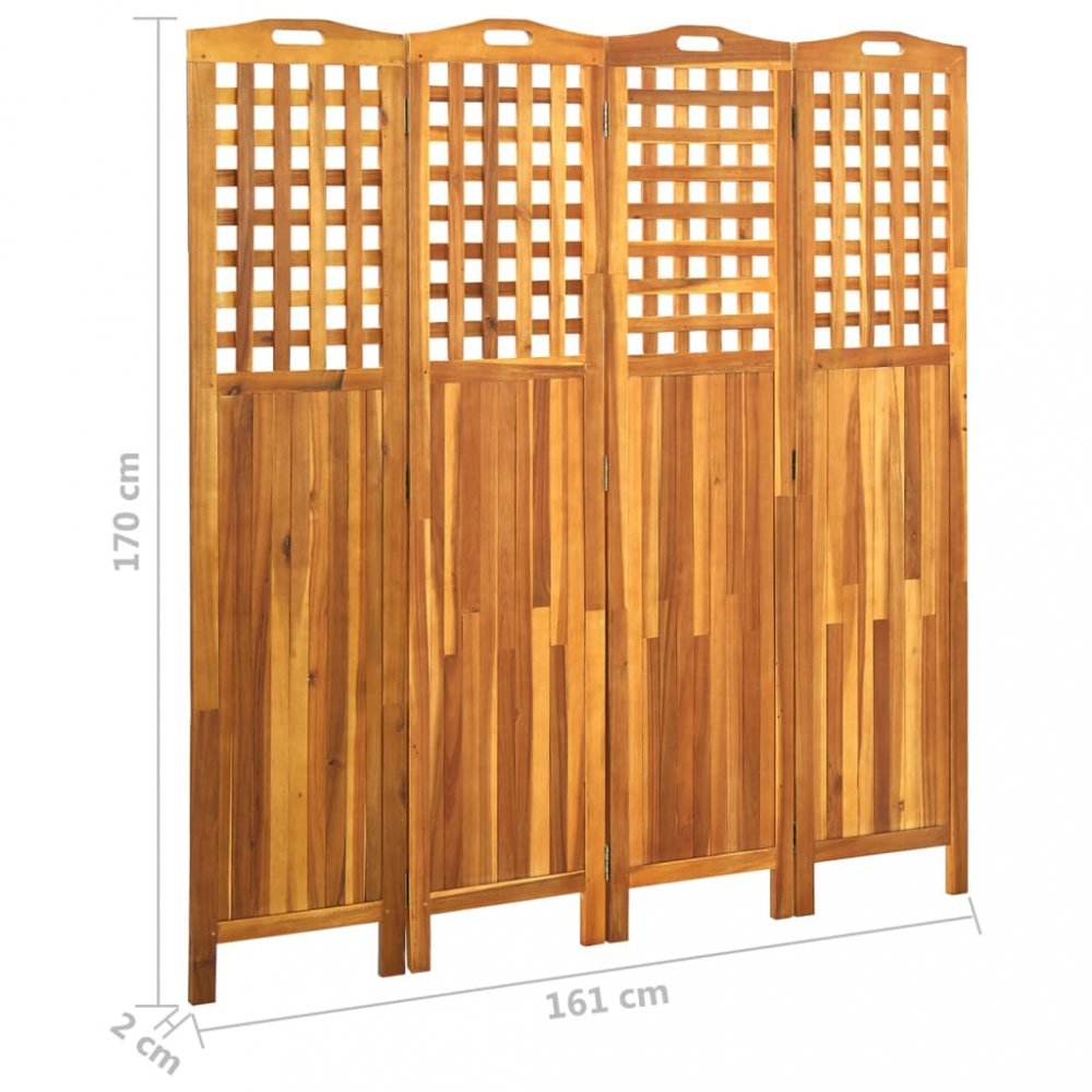 Paravan akáciové dřevo Dekorhome 161x170 cm (4-dílný),Paravan akáciové dřevo Dekorhome 161x170 cm (4