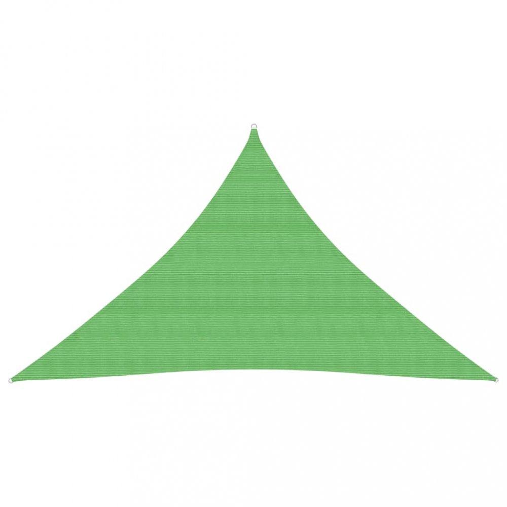 Tieniaca plachta trojuholníková HDPE 3 x 3 x 3 m Dekorhome Svetlozelená