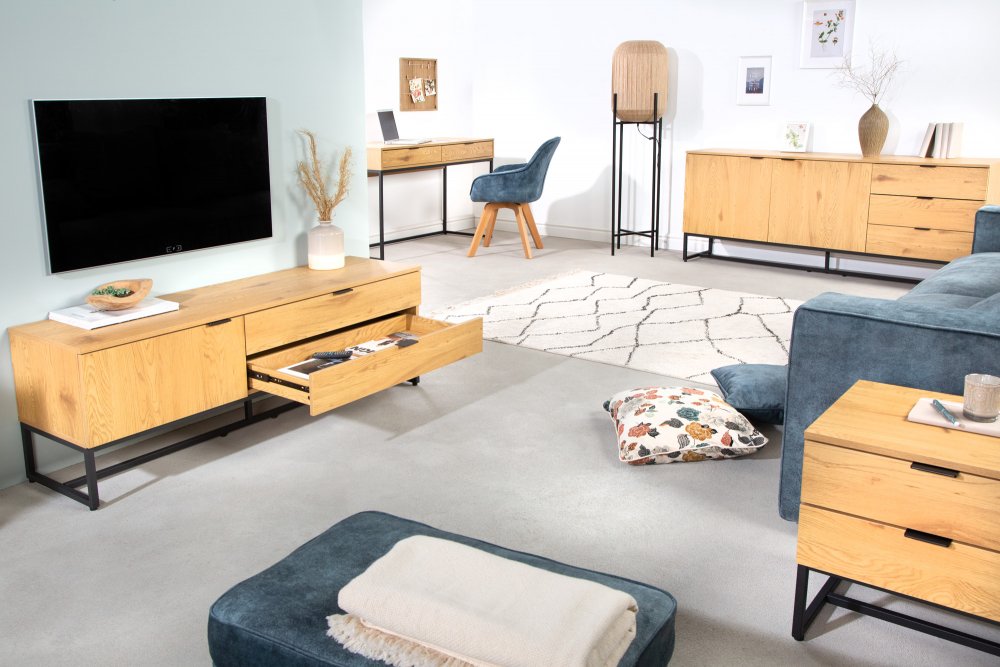 Psací stůl se šuplíky LITAI Dekorhome Bílá Obrázek