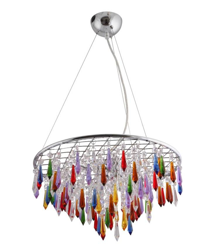 Chromová závěsná lampa s krystaly Vegas
