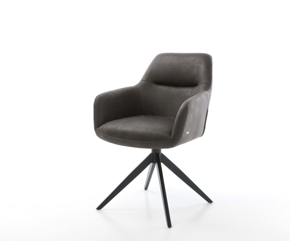 Otočná jedálenská stolička Pejo-Flex mikrovlákno antracit vintage